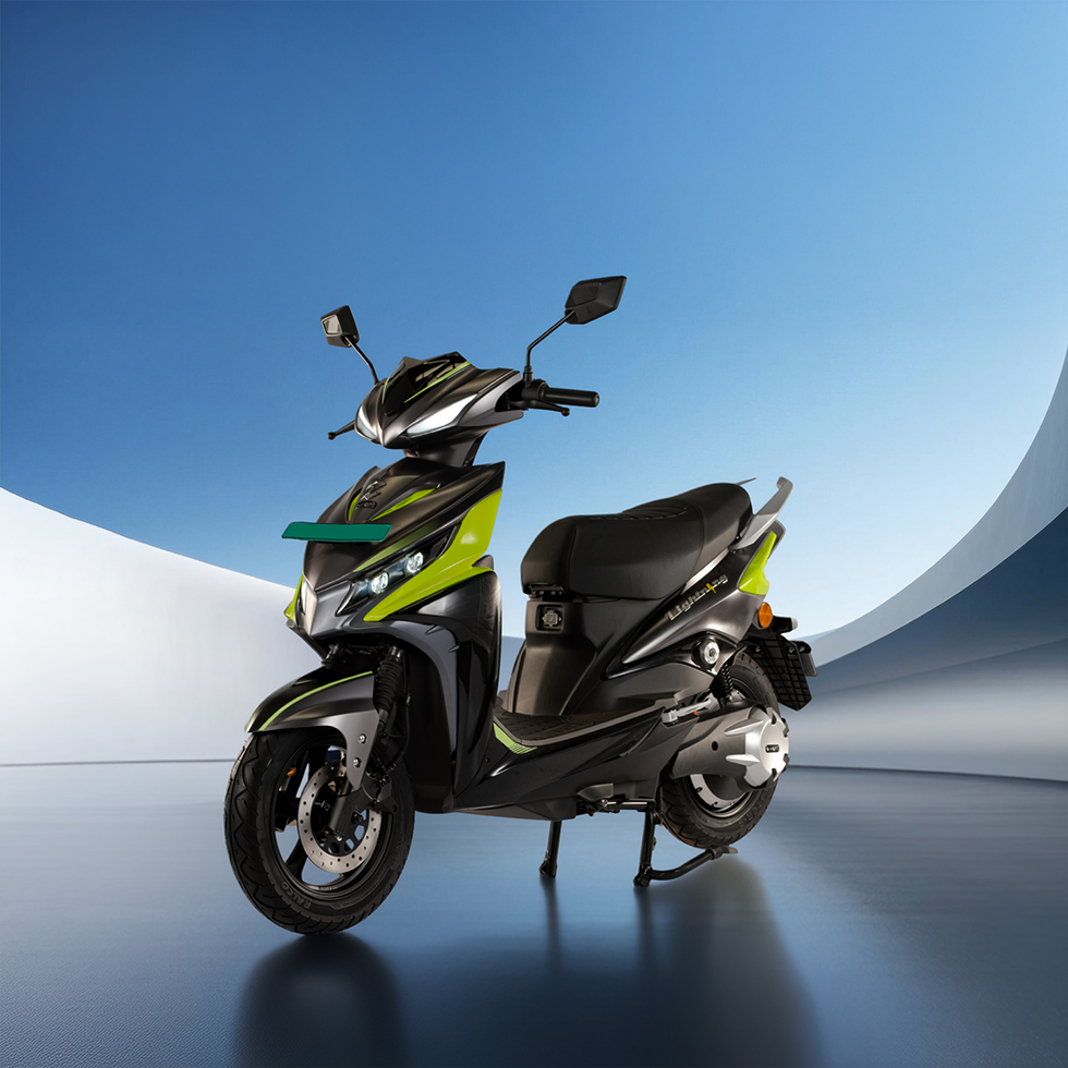 Side view of lightning ev scooter