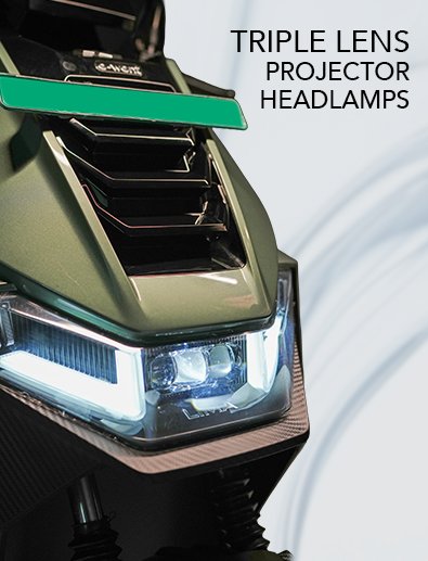 Triple lens projector headlamps ev scooter