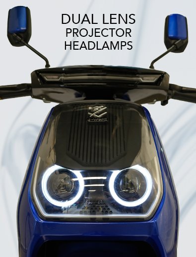 Dual lens projector headlamps EV Scooter